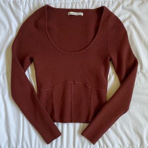 Abercrombie long sleeve corset look top